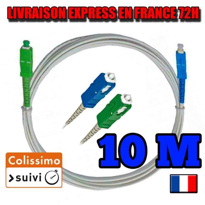 Câble Fibre Optique Pour Box (SFR/Orange/Bouygues) 5M Blanc - D2