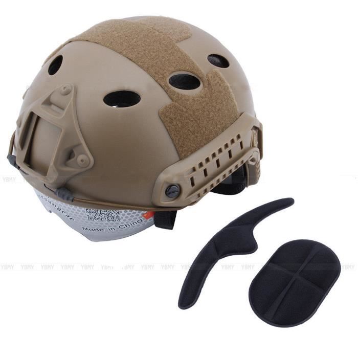 Casque tactique avec lunettes de protection - SWAT Military Terre - Taille unique - Poids net: 533g