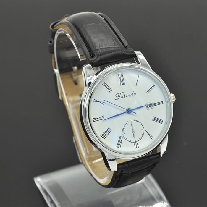 Montre Femme élégante Ernest - Bracelet Cuir Noir - Chiffres Romains - Quartz - Neuf Avec étiquettes