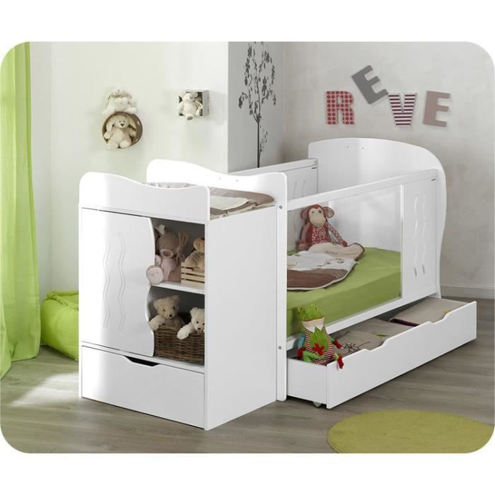 Lit Bebe Evolutif Jooly Blanc Avec Matelas Bebe Cdiscount Puericulture Eveil Bebe