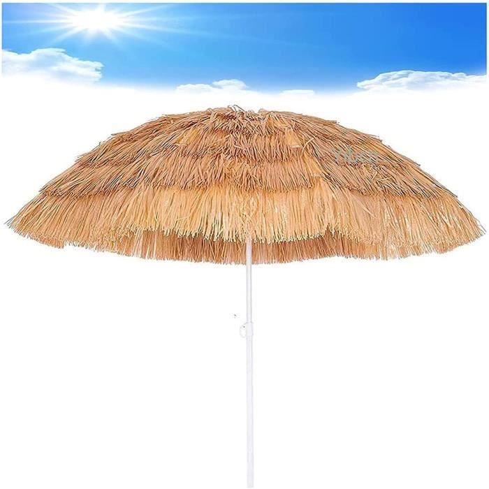 Parasol de Plage de Jardin Rond, Hawaii Parasol Paille PareSoleil