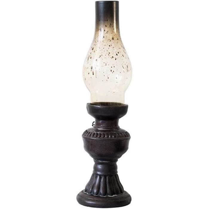 Lanterne Tempête à Pétrole En Métal | Capacité 90 Ml, Hauteur 19 Cm | Décoration Rétro Intérieur/extérieur (noir)