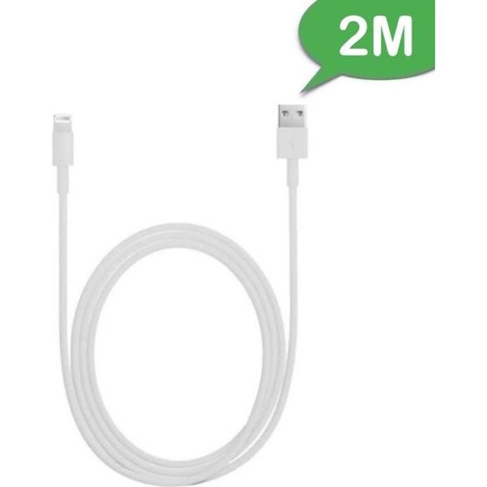 Cable Usb COMPATIBLE pour Chargeur Apple iPhone 5/5S 2 METRES Cdiscount Téléphonie