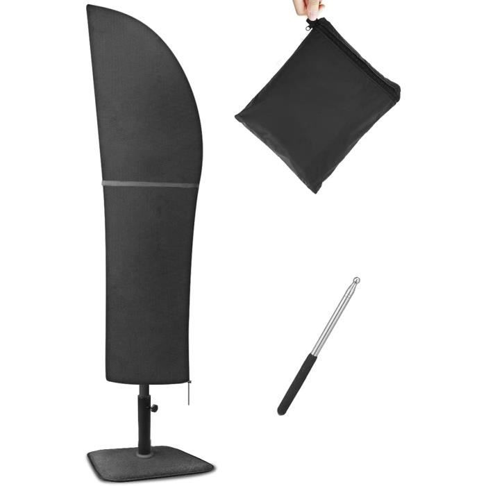 Housse Parasol Déporté Imperméable 295x80cm – Protection Anti-UV, Vent & Pluie Pour Parasol 4-5m, Oxford 420D Avec Tige Télescopique