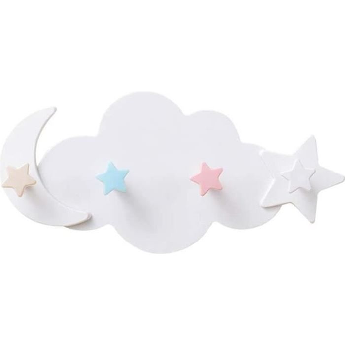 Patère Nuage Sans Perçage Pour Enfants - 3 Crochets Muraux Pour Chambre, Cuisine Ou Salle De Bain - Installation Facile Et Design Mignon
