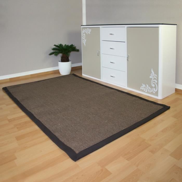 Tapis de sisal fibre naturelle Brun foncé 180 X 240 cm ...