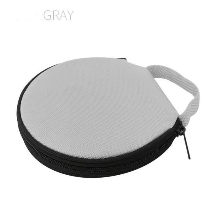 Sac De Rangement pour CD Couleur Unie Ronde en Tissu Oxford Voiture 20 Disques Sac De Rangement pour CD （GRIS）