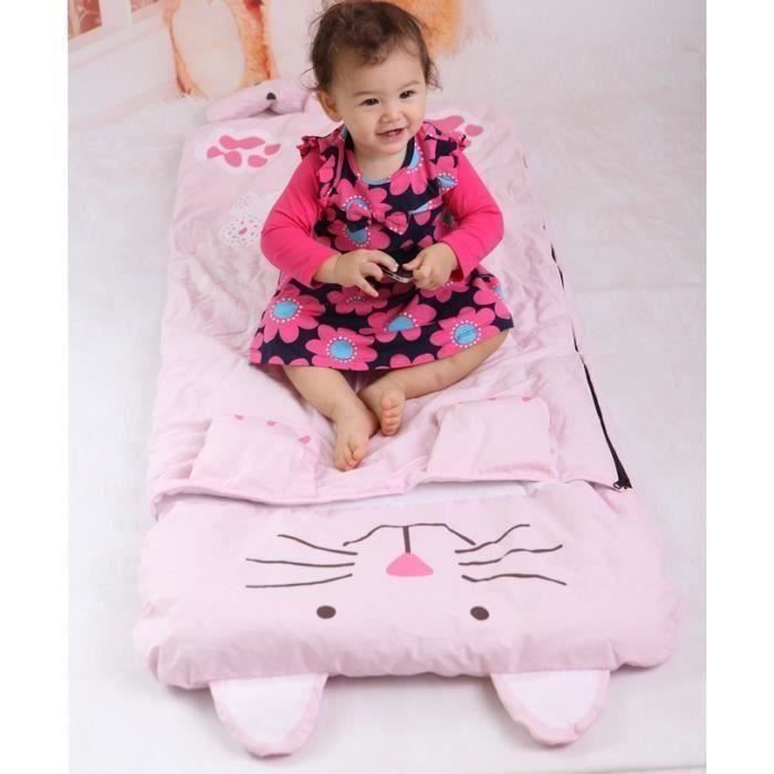 Sac de couchage pour enfants avec oreiller 140 x 60 cm motif