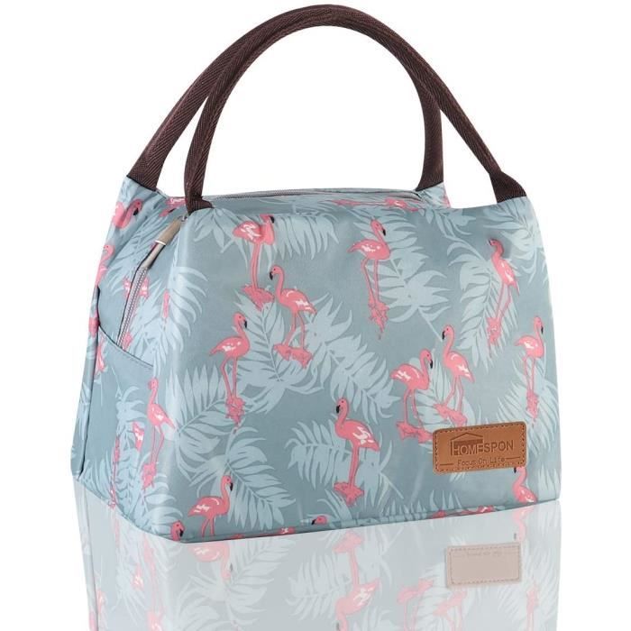 Sac Isotherme A Repas Portable Lunch Bag A Dejeuner Waterproof Avec Feuille D Aluminium Isolee Sac A Main Pliable Flamant Cdiscount Pret A Porter