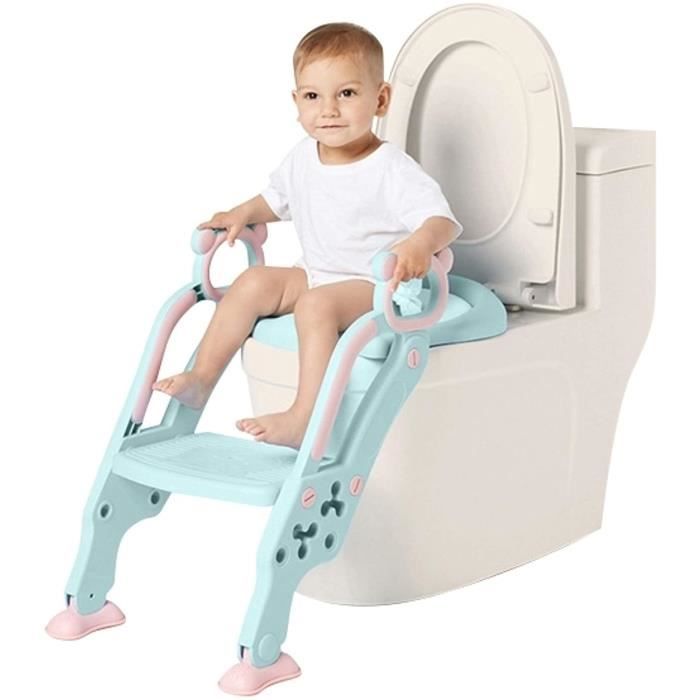 Reducteur Toilette Enfant, Réducteur WC Avec Marches Rehausseur Toilette Enfant Avec Pu Coussin Hauteur Reglable Et Pliable Antiderapante Adaptateur Toilette Enfant 88299177
