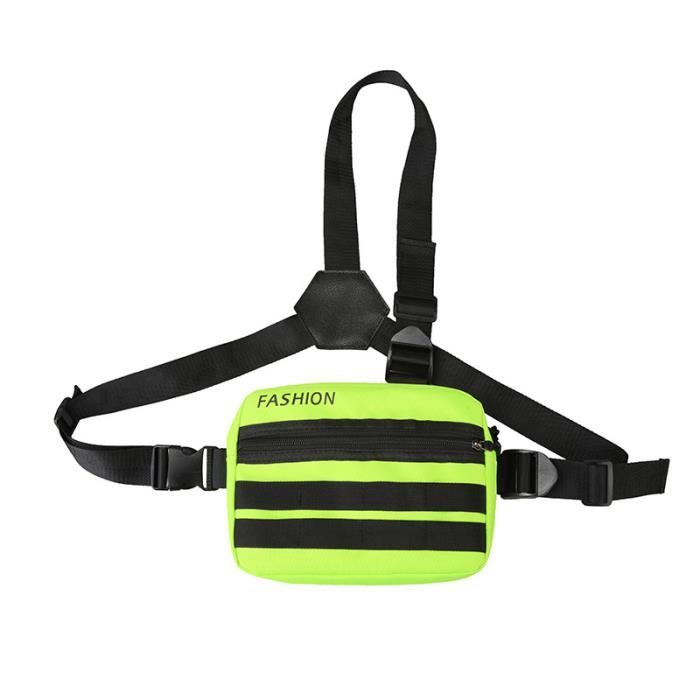 Sac De Poitrine Universel Pour Talkie-Walkie - Harnais Réglable Vert Fluo Portable