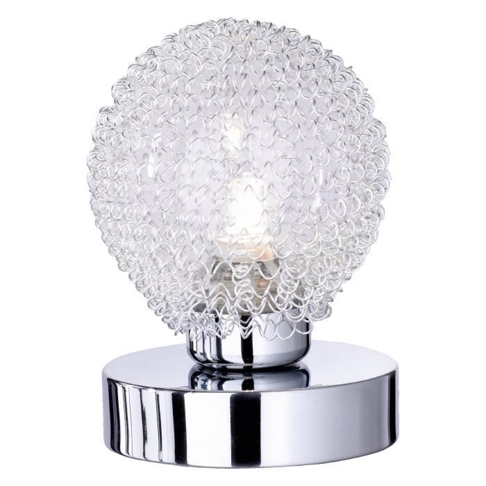 Reality Lampe De Table Wire Incl 1 X Halogene 230v G9 28 0 Watt 2800k 370 Lm Verre Transparent Claire Corps Metal Chrome Achat Vente Reality Lampe De Table Wire Cdiscount