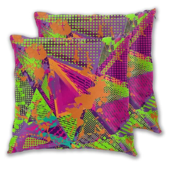 Doux qualité tissé moderne triangle geometriques violet recouvert de tissu