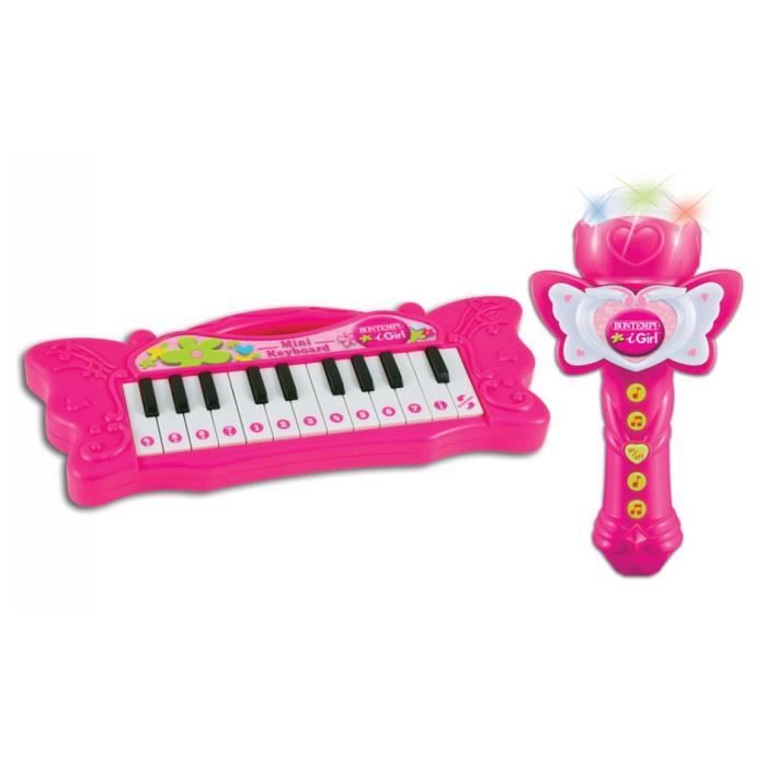 Clavier - iGirl - 22 touches - Microphone intégré - Rose - 26 cm