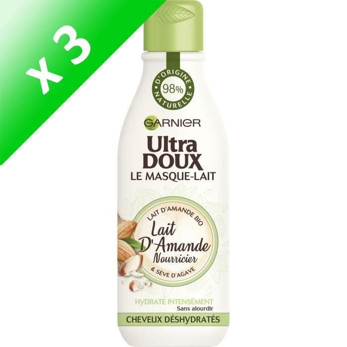 Lot De 3 Garnier Ultra Doux Masque Lait Amande Nourricier 98 D Origine Naturelle 250 Ml Achat Vente Masque Soin Capillaire Ud Masq Lait Amande 250 Cdiscount