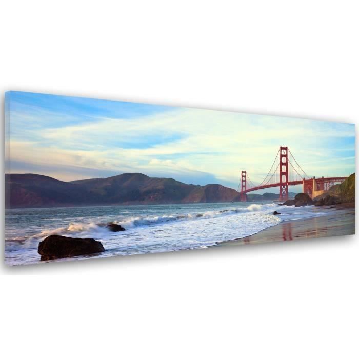 Impression Sur Toile Golden Gate Bridge San Francisco - Décoration Murale Moderne Grise