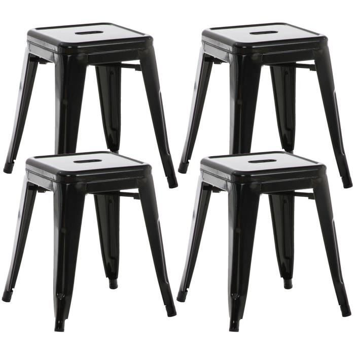 -CLP-Lot de 4 tabourets bas au style industriel Armin en métal-Array -CLP-Lot de 4 tabourets bas au style industriel Armin en métal-Array