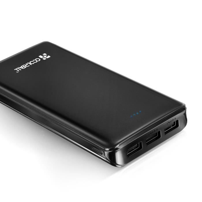Batterie Externe 20000mAh Coolreall Power Bank 3 USB Port 4,8A Output  Chargeur Portable avec LED - Cdiscount Téléphonie
