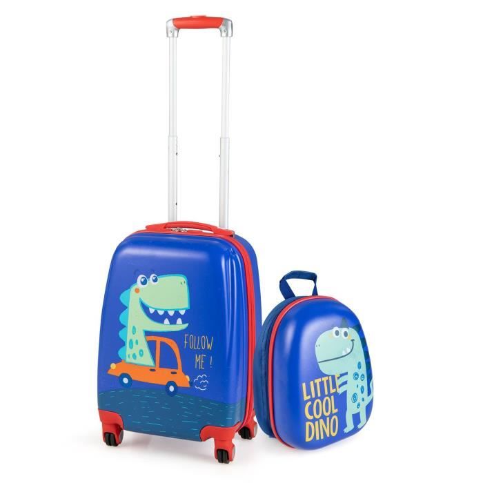 DREAMADE Valise Enfant 18”+Sac à Dos 12”, avec Roues de Spinner