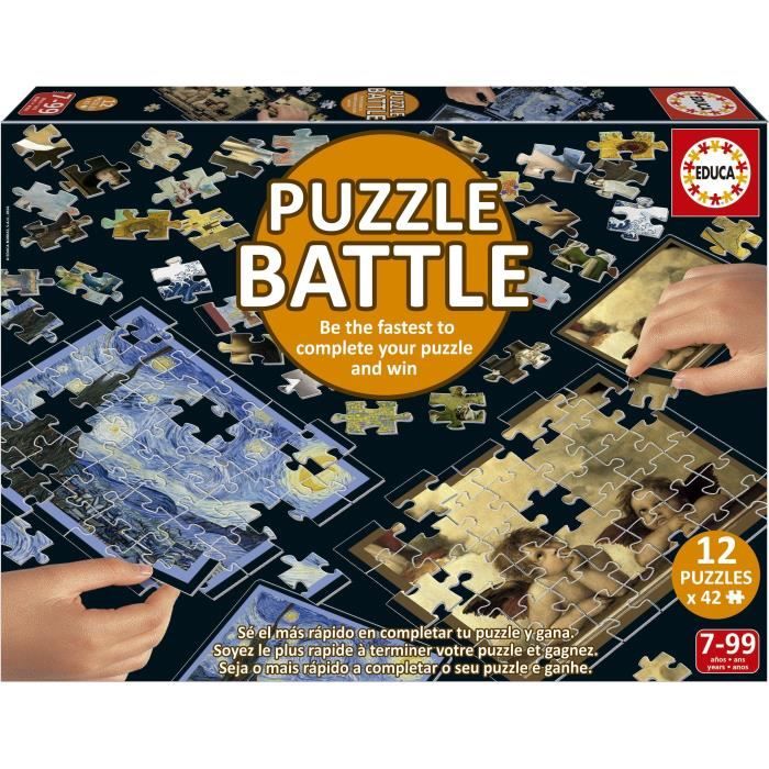 Puzzle - EDUCA - Battle Art - 12 puzzles - 42 pièces - Pour enfants à partir de 7 ans