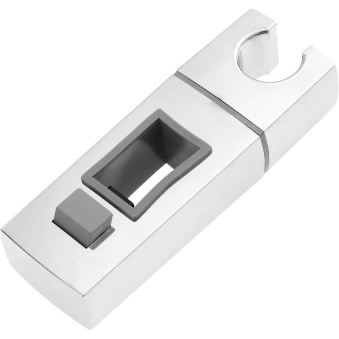 Support Réglable Pour Pommeau De Douche - Compatible Rails Rectangulaires - Chrome, Bouton De Réglage Facile