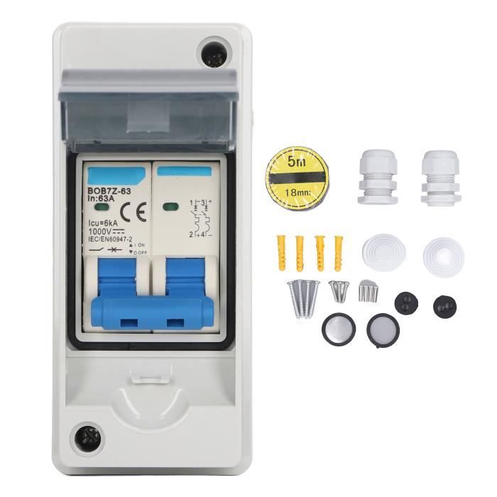 Disjoncteur DC 63A 1000V Pour Panneau Solaire – Interrupteur SODIAL I5290