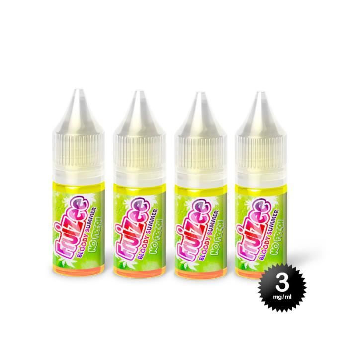 4 flacons 10ML  BLOODY SUMMER No FRESH - FRUIZEE - 3MG - Cdiscount Au  quotidien
