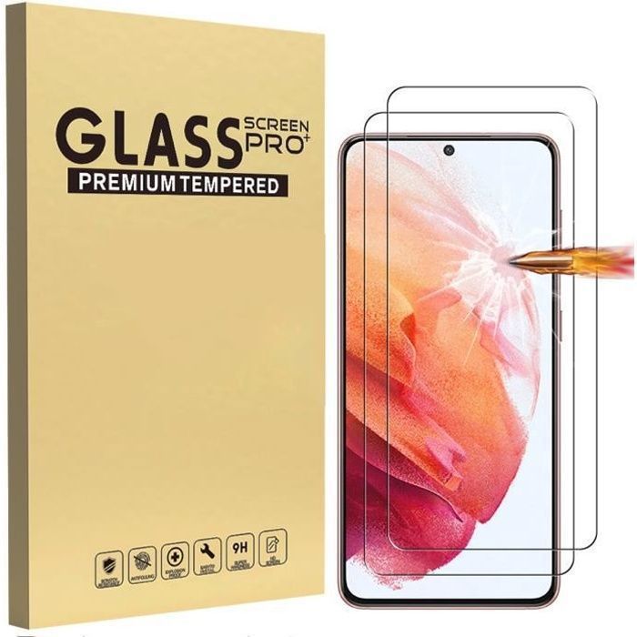 Verre Trempé Samsung Galaxy S21 (5G) (6.2), 2 Pièces Protection écran Film  3D Couverture Complète Mince Anti-Rayure