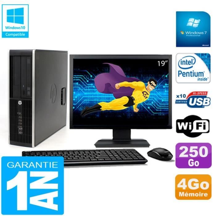 PC HP Compaq Pro 6200 SFF Ecran 19 Intel G840 4Go 250Go Graveur DVD Wifi W7