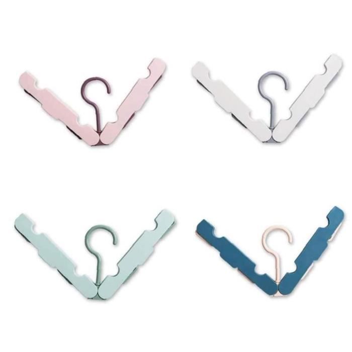 Cintres Pliables Pour Voyage - Lot De 8, 4 Couleurs, Avec Clips - Légers, Peu Encombrants - Pour Camping, Affaires