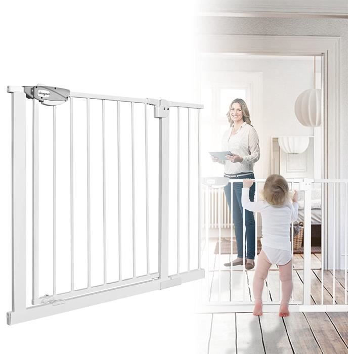 Porte D'escalier De Sécurité Pour Bébé Blanche Protectrice Dans L