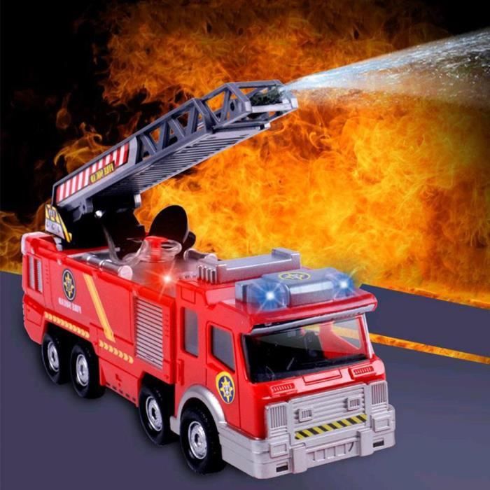 Camion De Pompiers JOYIN Avec Lumières LED Et Sirène - Jouet Enfant 3-6 Ans - Projection, Volume Réglable - Garçons Et Filles