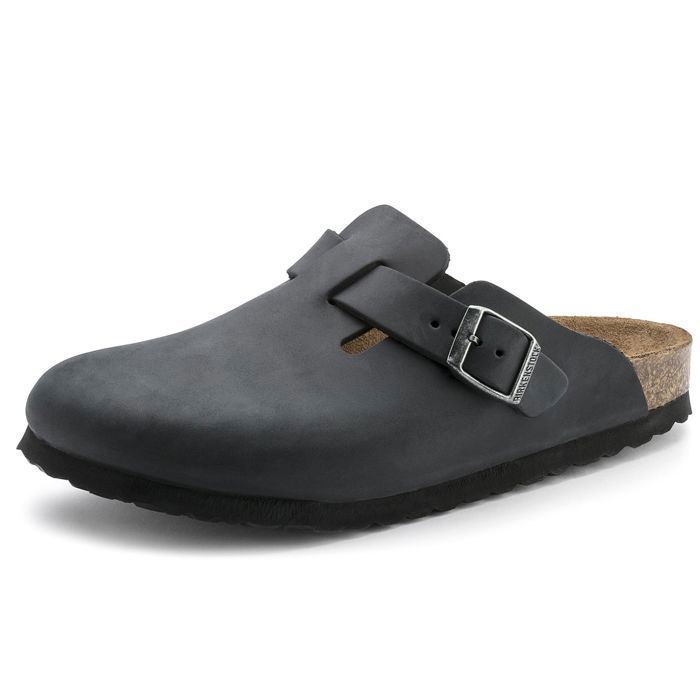 Sabots - Birkenstock - Boston - Cuir huilé - Homme - Noir