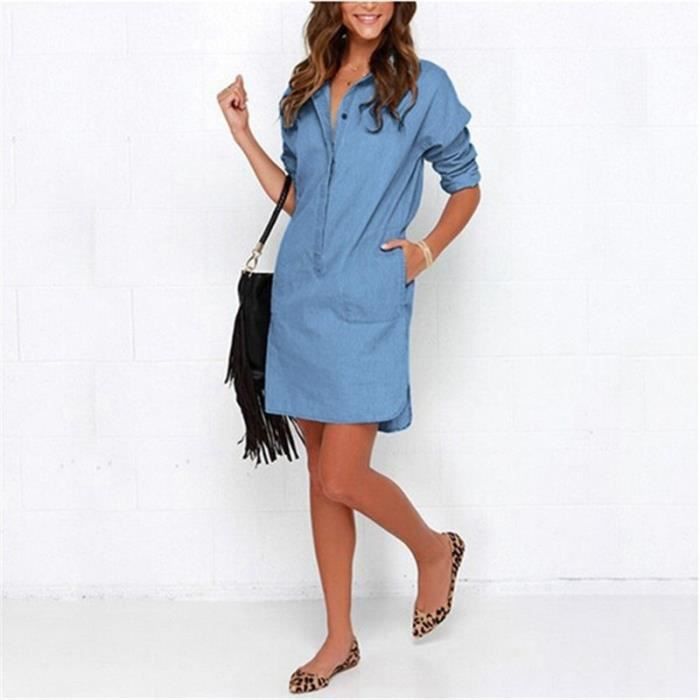 robe chemise en jean