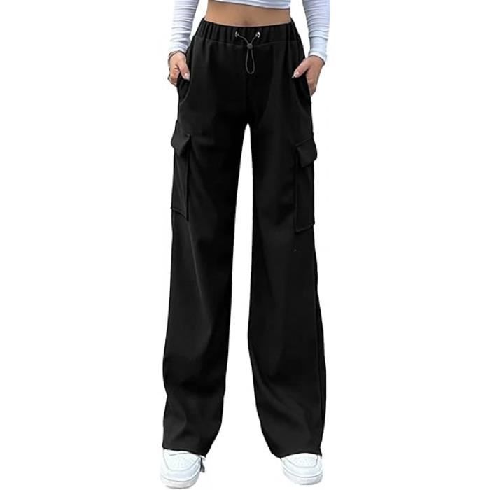 Pantalon Palazzo Femme Chaud – Taille élastique, Jambes Larges, Poches – Idéal Automne/hiver Décontracté - 8