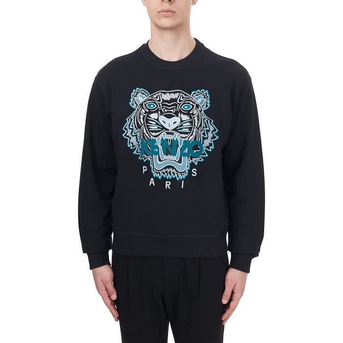 Kenzo Sweat Tiger Pull Noir Homme Tigre Bleu NOIR BLEU Cdiscount Pret a Porter