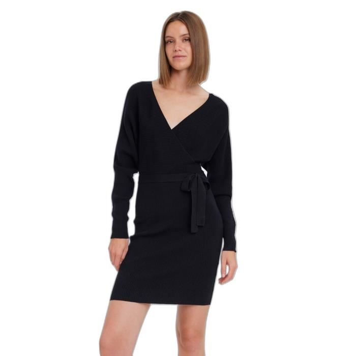 Robe manches longues col v femme Vero Moda Hollyrem black black