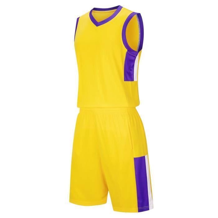 Maillot De Basketball Enfant Avec Short - Tenue Basket Séchage Rapide Taille 22-28 (120-160CM)