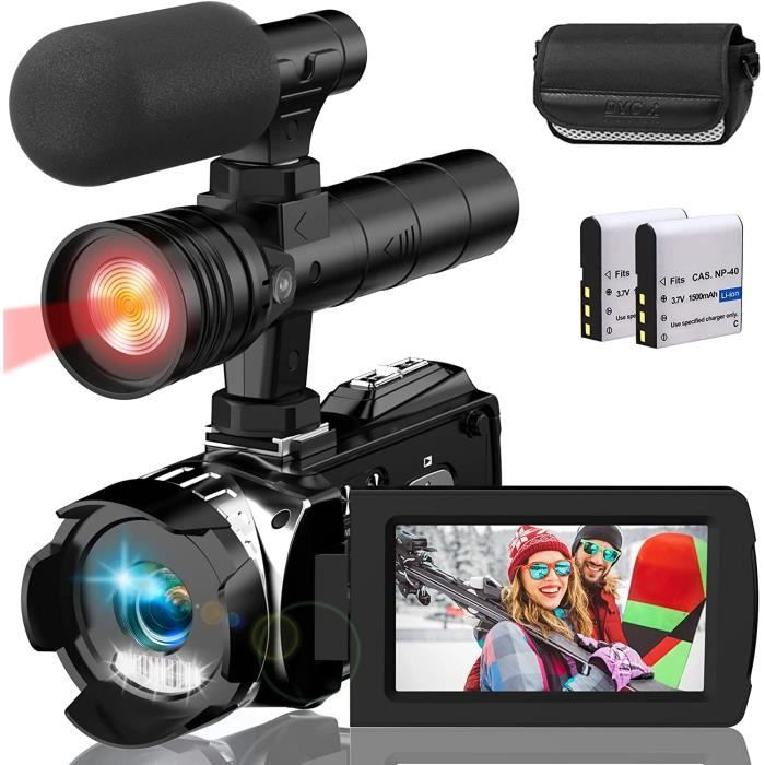 Caméscope 4K 48MP - Caméra Vlog Avec Écran Rotatif 2,7", Zoom 16x, Lumière LED, Micro - Ausla
