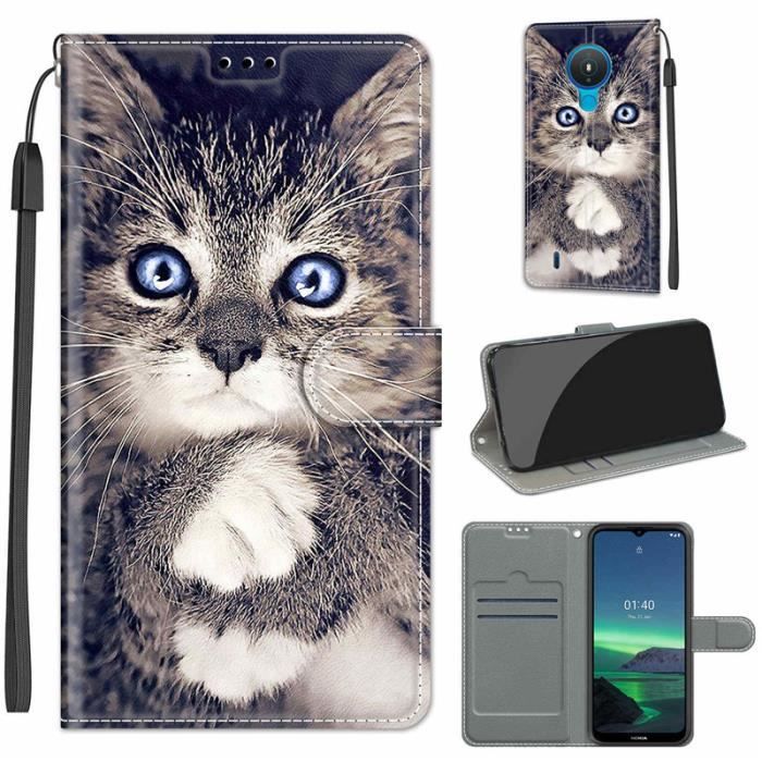Housse En Chat Patte Blanche Pour Nokia 1 4 6 52 Prime Pu Cuir Etui Avec Fentes Pour Cartes Dychm1 Cdiscount Telephonie