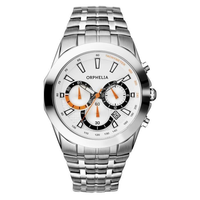 ORPHELIA - Montre Hommes - Quartz - Chronographe - Bracelet en Acier inoxydable - Argent - 153-7901-88