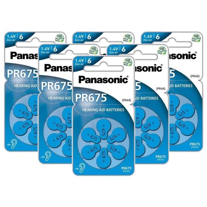 ZA675 (PR44) Pila Panasonic 1,4V per apparecchi acustici, Blister 6 pezzi ZA675 (PR44) Pila Panasonic 1,4V per apparecchi acustici, Blister 6 pezzi