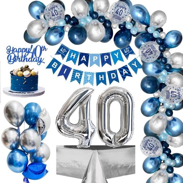 DECORATION ANNIVERSAIRE 40 Ans Homme 40e Ballon Anniversaire Bleu Argent  Joye EUR 31,19 - PicClick FR