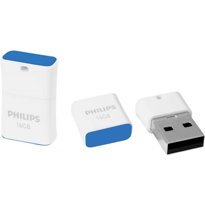 Clé USB - PHILIPS - PICO FM16FD85B/00 - 16 Go - USB 2.0 - Vitesse 21 Mo/s