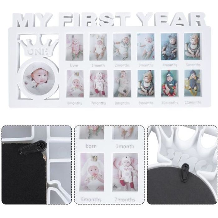 Large My First Year Picture Frame 12 Month Baby Milestone pele-mele photo decoration murale - tableau - cadre photo - sticker