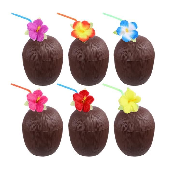 6 Pieces Tasses De Noix De Coco Avec Des Pailles A Boire Portables De Fete Hawai Accessoires Docteur Infirmiere Veterinaire Cdiscount Jeux Jouets