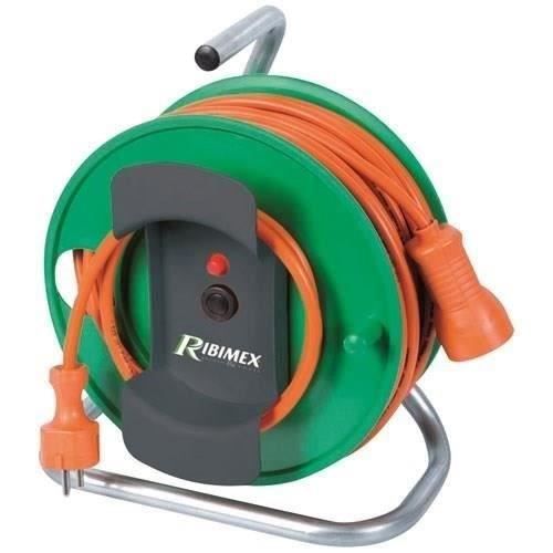 Enrouleur électrique jardin RIBIMEX H05VV-F - 3x1,5 - 25 m - Câble orange