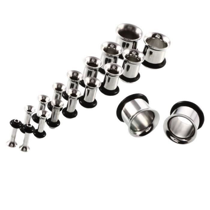 Lot D'Écarteurs De Piercing Oreille - 1,6 à 10 Mm - 9 Paires Acrylique Noir - Pour Élargissement Lobes