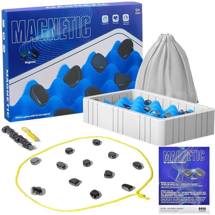 Jeu D'Échecs Magnétique Pour 3-4 Personnes - 30 Aimants, Corde, Jeu De Voyage, Famille, Enfants Et Adultes