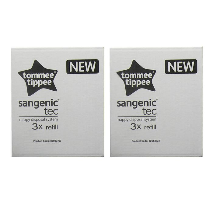 Recharge Poubelle Tommee Tippee Twist And Click Sangenic recharge Tommee Tippee lot de 6 TEC Citron pour poubelles TEC